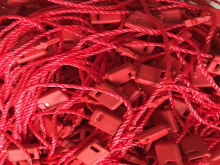 Крепеж пломба шнур (1000шт) красный