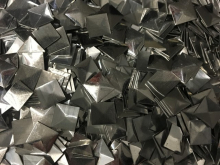 Камешки клеевые стразы металл 10х10мм (200шт) квадрат