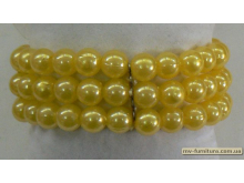 Браслет резинка №147 жемчуг (6мм) желтый 3 ряда