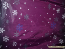 Ткань плащевка снежинка фиолетовая
