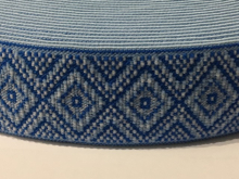 Резинка слоготипом орнамент голубой 40мм (м)