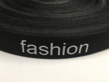 Тесьма c логотипом жаккард  20мм Fashion (100м) черно-белая