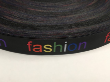 Тесьма c логотипом жаккард  20мм Fashion (100м) цветная 20мм