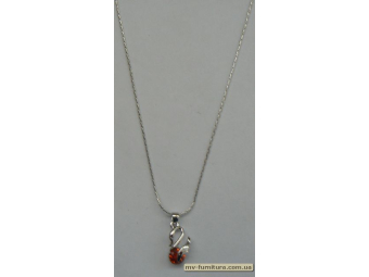 Кулон цепочка серебро камень красный лебедь (22см) Кулон цепочка серебро камень красный лебедь (22см)