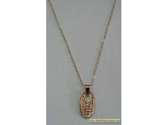 Кулон цепочка золото камень розовый каменный овал (22см) Кулон цепочка золото камень розовый каменный овал (22см)